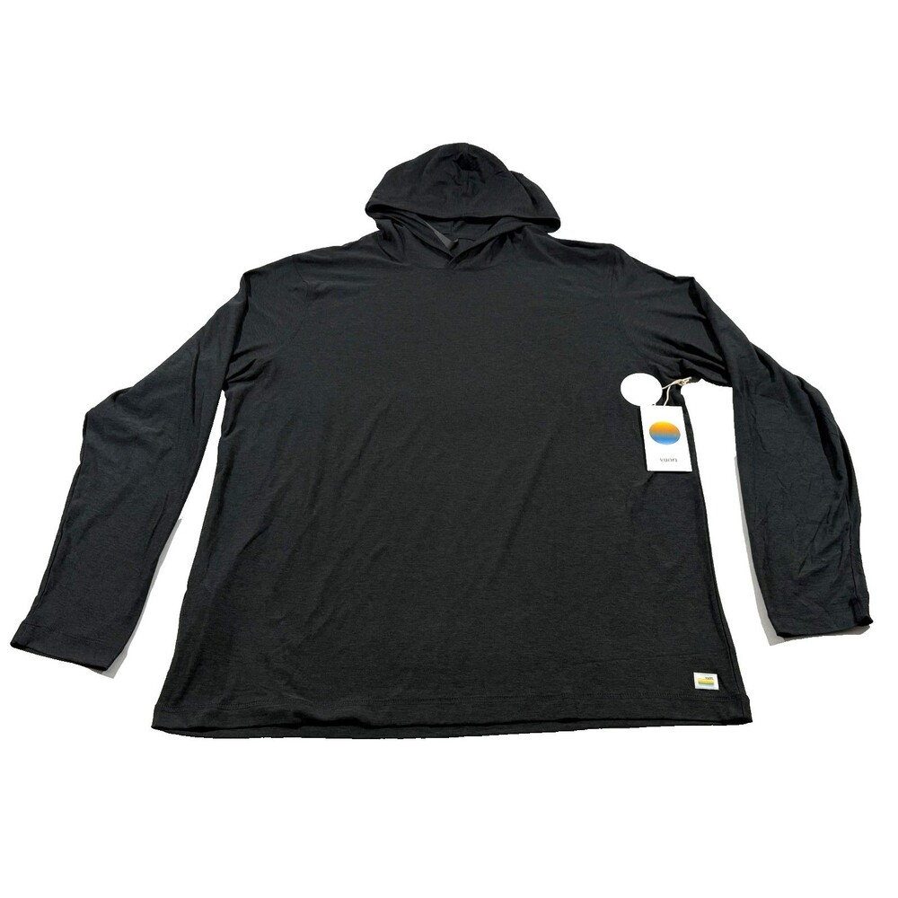 Vuori Strato Tech Lightweight Hoodie Pullover Black Sweatshirt V1019 Mens XL NWT